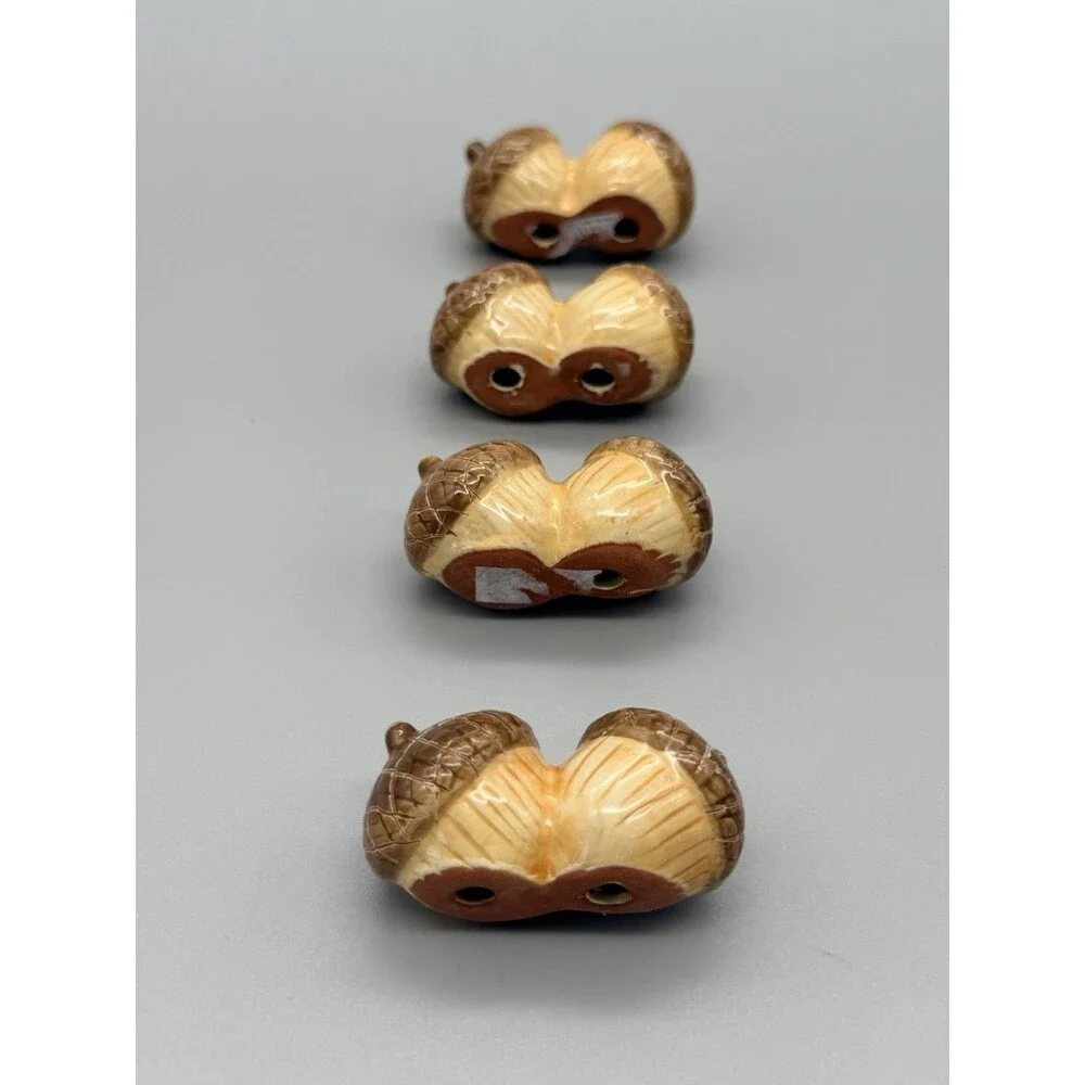Williams Sonoma Fall Harvest Acorn & Leaf Place Card Candle Holder Autumn Lot 16